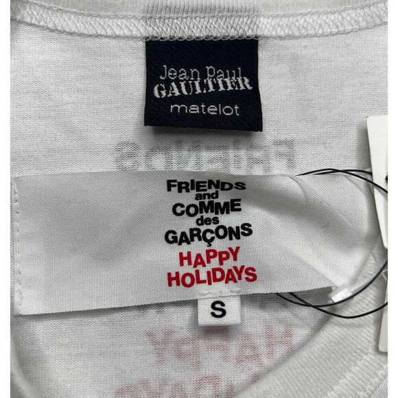 5-92 COMME DES GARCONS Men's Top Striped Blue White Small - Picture 4 of 9